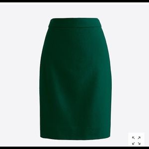 J Crew Green Wool Blend Pencil Skirt